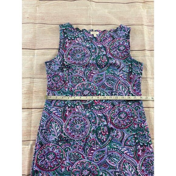 Talbots Women's Paisley Print Mulit Color A Line Dress - P - Picture 4 of 13